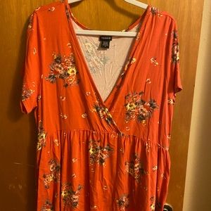 Torrid V neck high low baby doll top